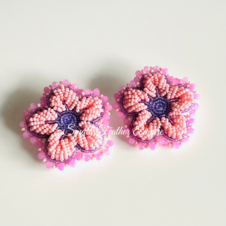 Flower Earrings: Pink/Purple