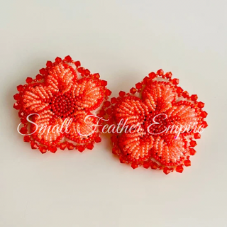 Flower Earrings: Neon Orange