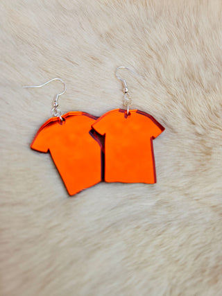 Orange Shirt Mirror Acrylic Earrings