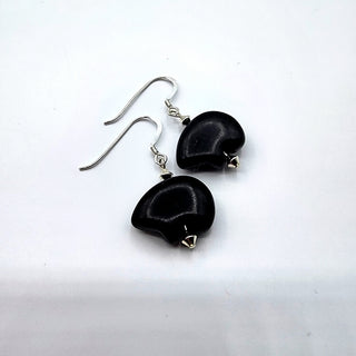 Sterling Silver Magnesite Black Bear Earrings