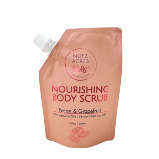 Nuez Acres Pecan Nourishing Body Scrub – Exfoliant hydratant à l’huile naturelle de noix de pécan pour une peau douce et lumineuse