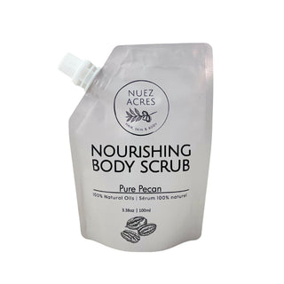 Nuez Acres Pecan Nourishing Body Scrub – Exfoliant hydratant à l’huile naturelle de noix de pécan pour une peau douce et lumineuse