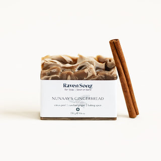 Nunaay's Gingerbread Artisan Soap - Holiday Soap Collection | Citrus Peel + Candid Ginger + Baking Spice