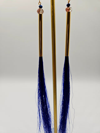 Royal Blue Horsehair Earrings